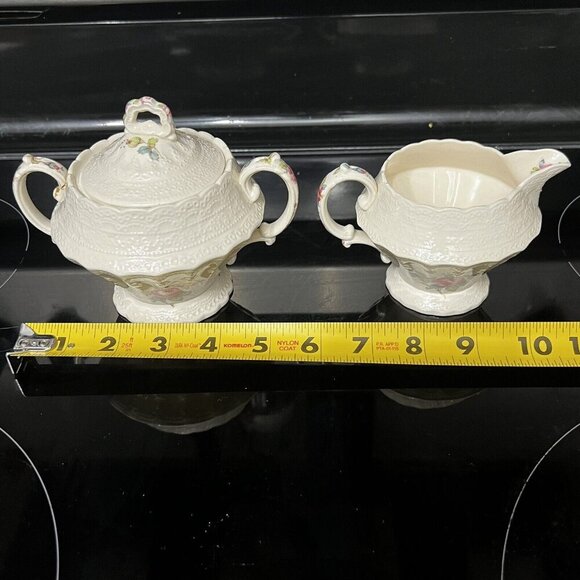 Spode's Jewel Porcelain China - Billingsley Rose Creamer and Sugar Bowl w/Lid - Picture 14 of 14